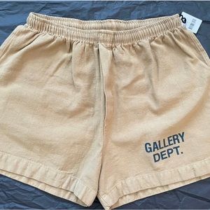 NEW Gallery Dept. Tan Zuma Logo Print Track Shorts Sz L